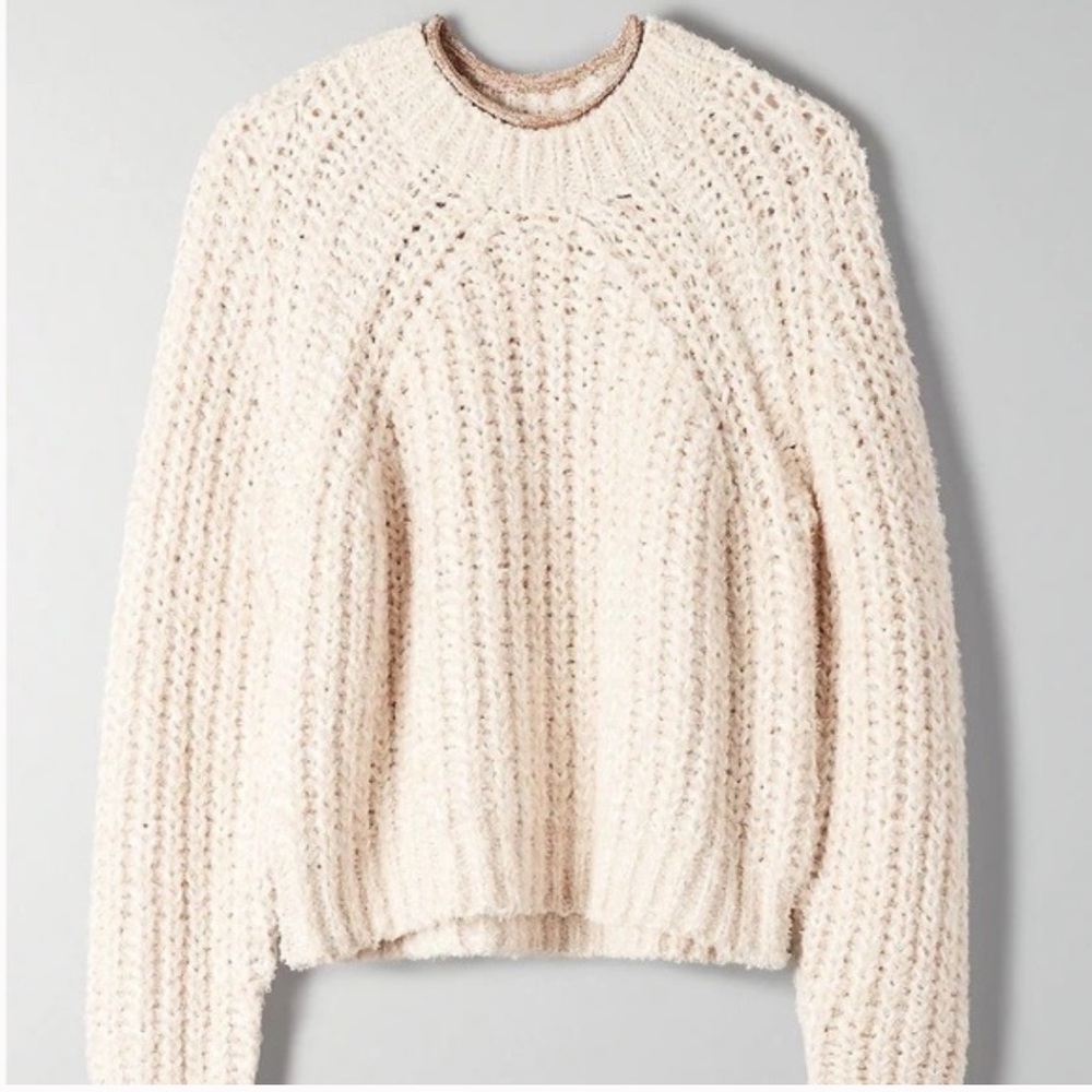 WILFRED ARITZIA Confetti Knit Ivory White Sweater Women’s Size USA 2/4 BRAND NEW